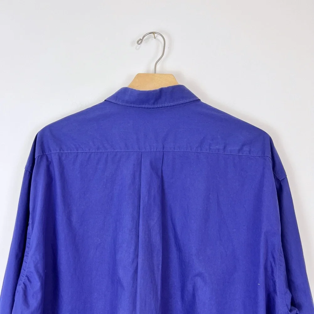 Kenzo Homme Vintage Y2K Purple Cotton Embroidered Logo Classic Shirt UK L - Picture 12 of 14